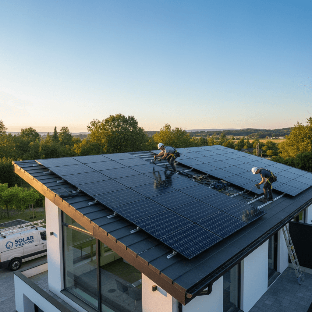 Solar PV installation on roof